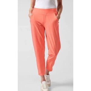 Athleta Brooklyn Mid Rise Ankle Pant in Sunset Glow Coral Orange, size 10P